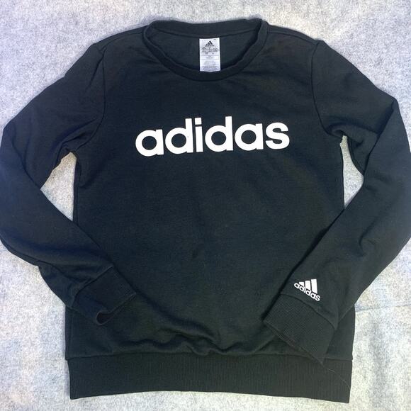 Adidas Women's Essentials Logo Long Sleeve Ribbed Crewneck Sweatshirt Size S - Picture 2 of 8